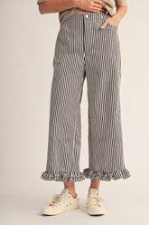 New Wide leg stripe casual pants / PREORDER SHIPS JULY 25